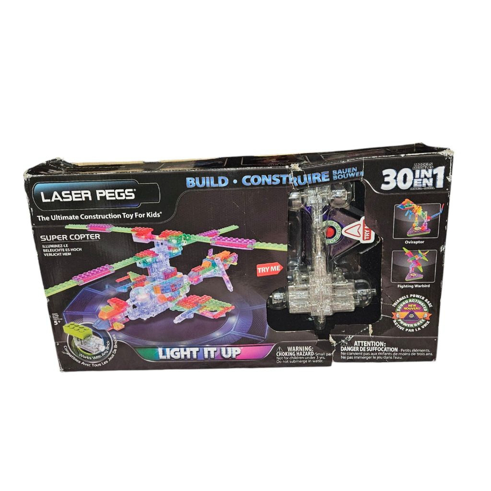 Laser Pegs Super Copter Building Set One Size Clear Multi-color New
